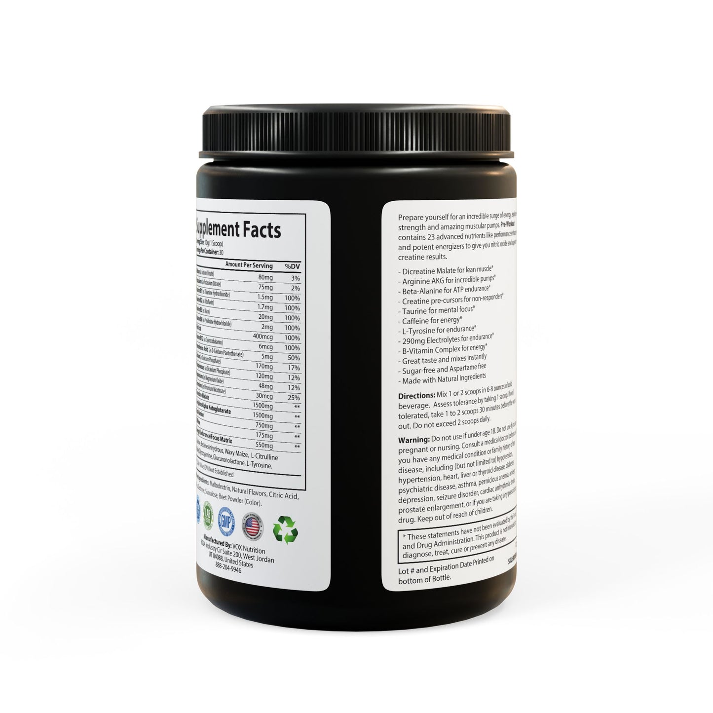 Pre‑Workout+ Powder – Watermelon (300 g / 10.58 oz)